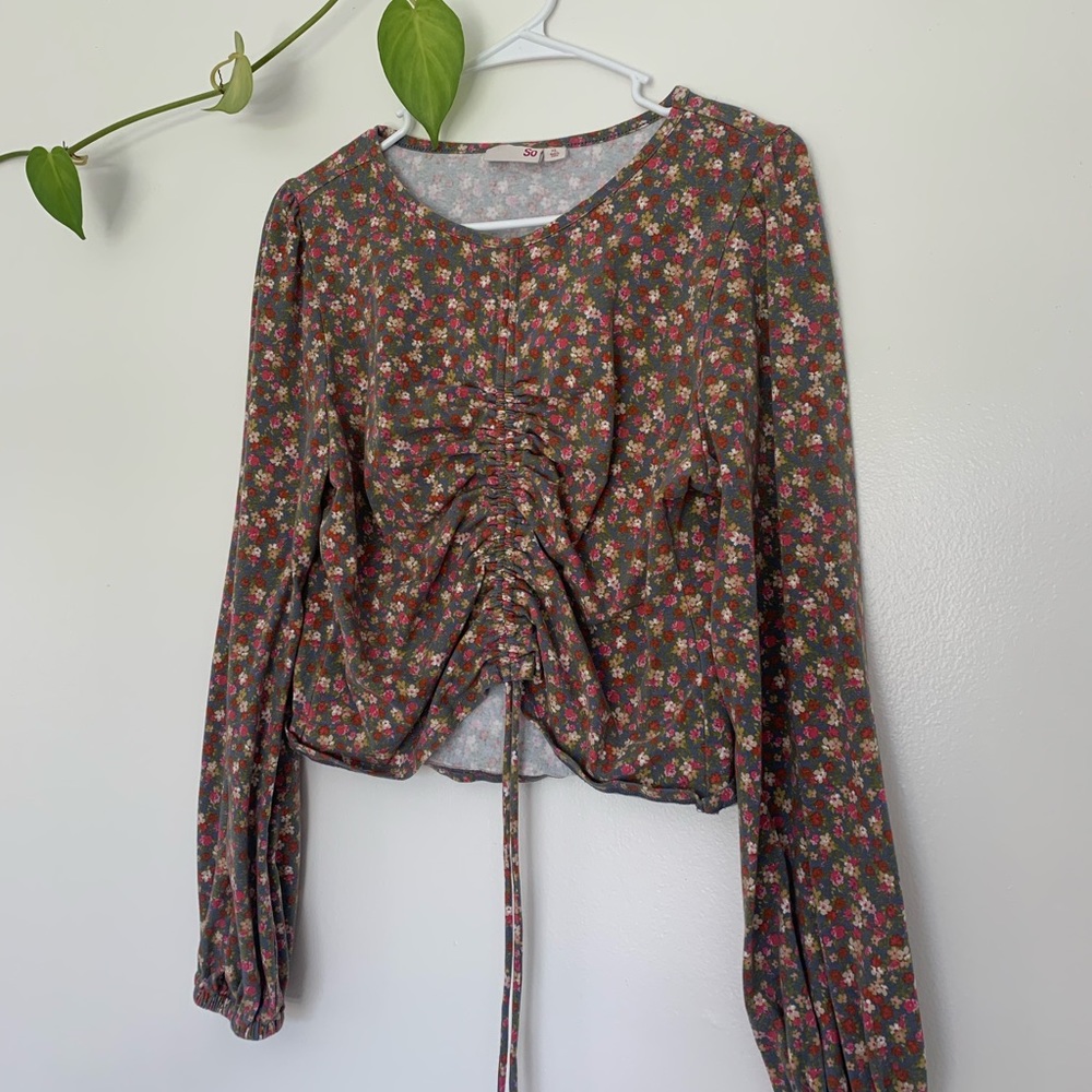 Ruched Floral Top